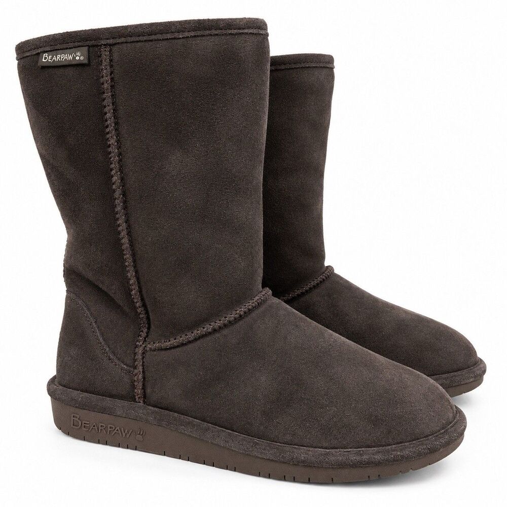Bearpaw Tall Winter Boots Women’s 9 Brown Suede Shearling Fur Lined Cozy
